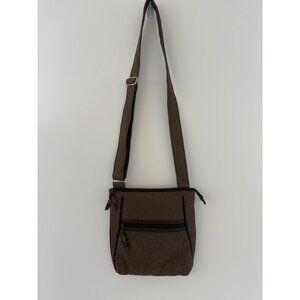Thirty-One‎ Brown Quilted Crossbody Bag W Adjustable Strap & Front Zipper Pocket